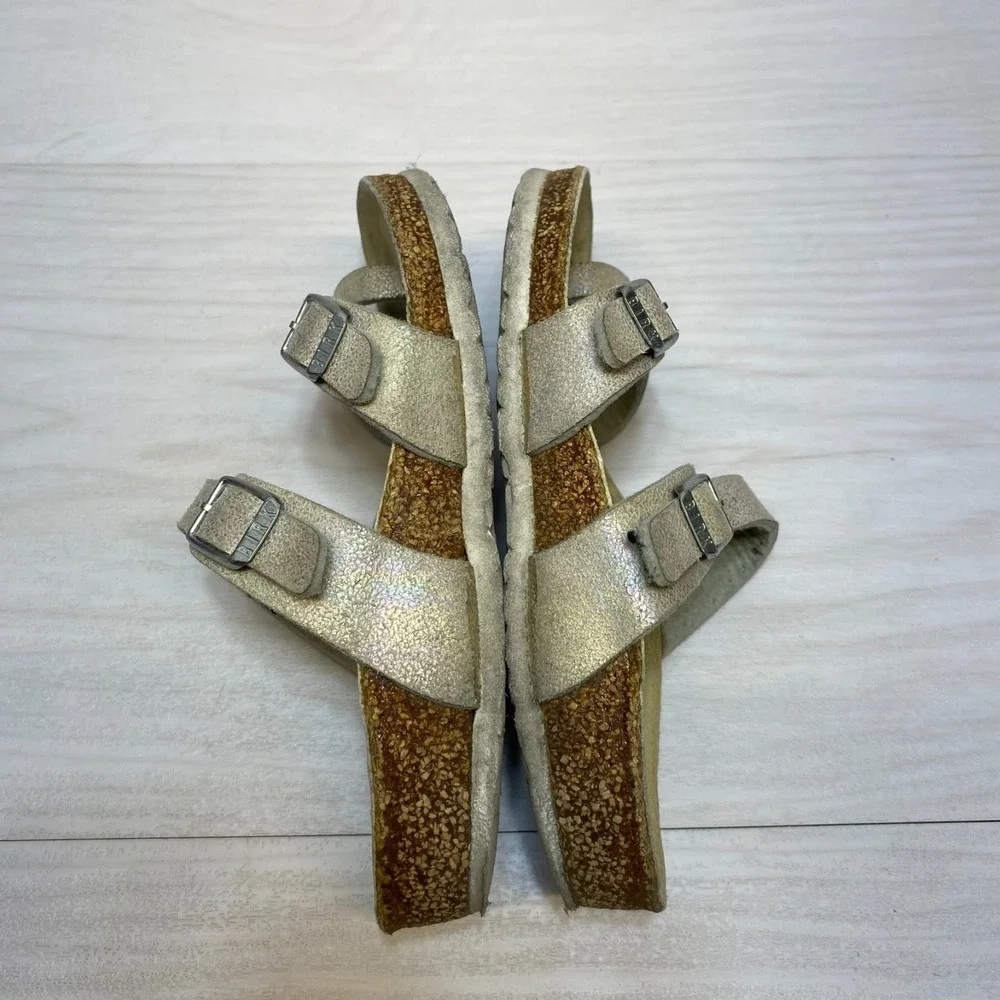 Birkenstock Mayari Sandals Girls 30 Metallic Silver Comfort Casual Outdoor